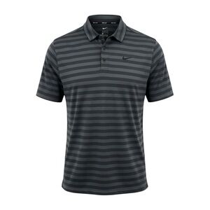 Nike Golf Dri-Fit Polo Shirt Mens M Gray Black Striped
